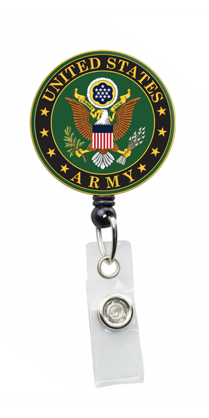 Officially Licensed Retractable ID Badge Holder with U.S. Army Emblem